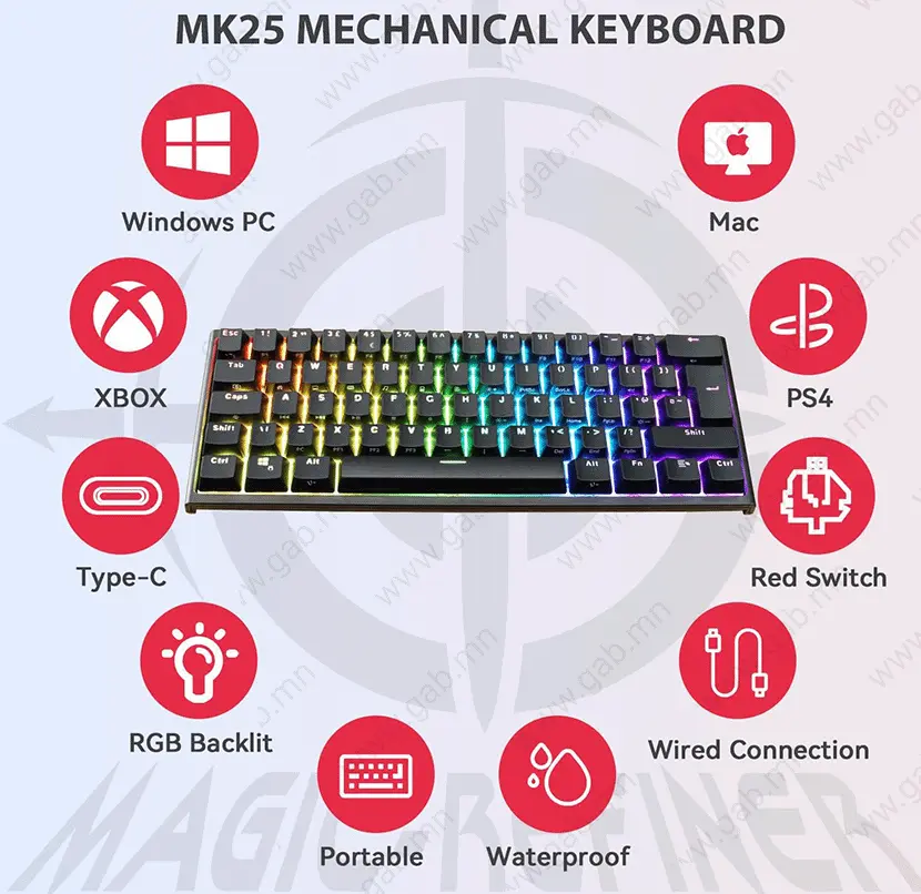KMP2 Black Magic-Refiner MK25 Black Gaming Keyboard Gab.mn_01b.webp
