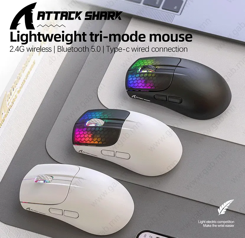 KMP3 Black Attack Shark X5 Wireless Gaming Mouse Gab.mn_01e.webp