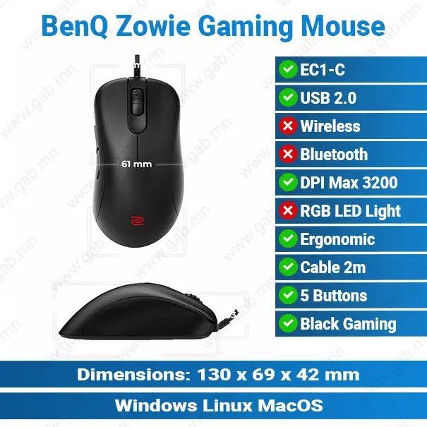 BenQ Zowie EC1-C Gaming Mouse KMP