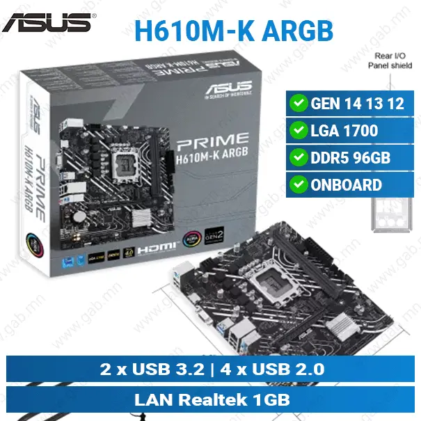 PRIME H610M-K D5 ARGB | ASUS Motherboard