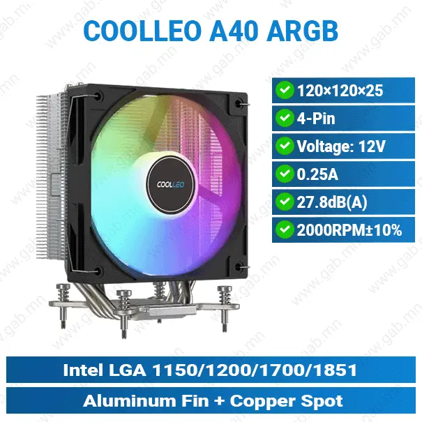 COOLLEO A40 ARGB | Air Cooler