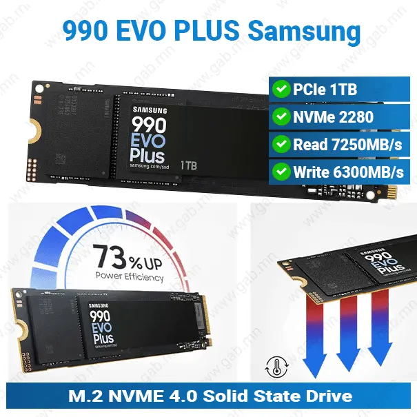 M.2 1TB 2280 NVMe 4.0 990 EVO PLUS Samsung | Hard Disk