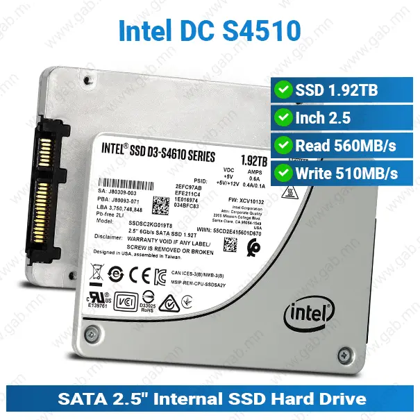 SSD 1.92TB DC-S4510 Intel Server | Hard Disk