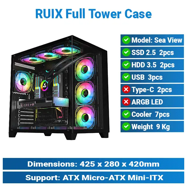 Ruix Sea View Pro Max Full Tower | PC Case