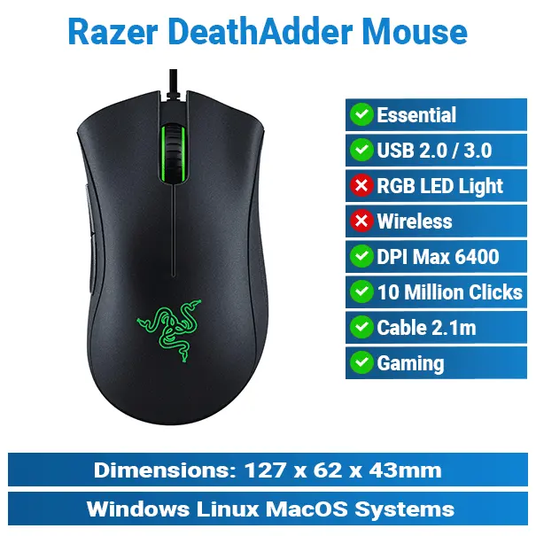 Razer DeathAdder Essential Gaming Mouse KMP