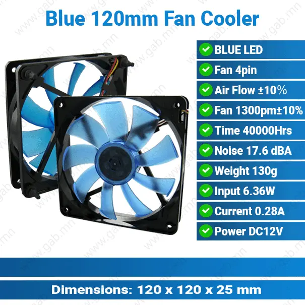 Blue 120mm Fan Cooler