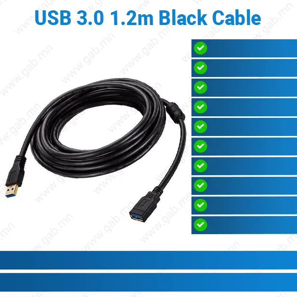 USB 3.0 1.2m Black Cable