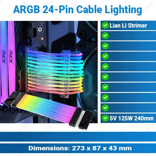 Strimer 24-pin Power Cable Lighting