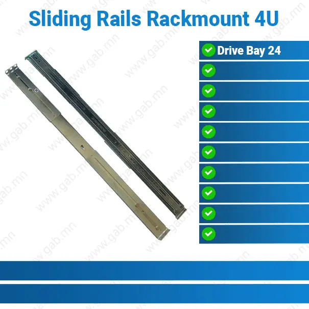 Drive Bay 24 Sliding Rails Rackmount 4U
