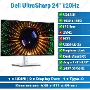 Dell UltraSharp U2424H 24" 120Hz FHD (Type-C, HDMI, DP*2) Silver Gray Desktop Monitor