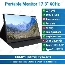 Stereo Audio 17.3-inch Type-C Portable Monitor
