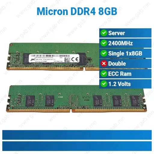 [#15'0015] DDR4 8GB 1RX8 PC4-2400T-RD1-1 Micron | ECC RAM