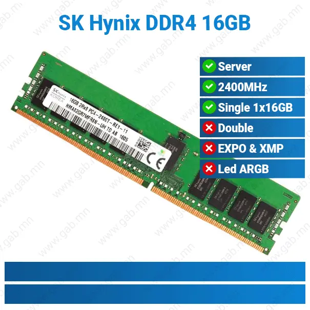 [#15'0024] DDR4 16GB 3200MHz 1Rx8 PC4-3200AA Hynix | ECC RAM
