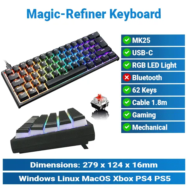 [#20'0010] Magic-Refiner MK25 Black Gaming Keyboard KMP