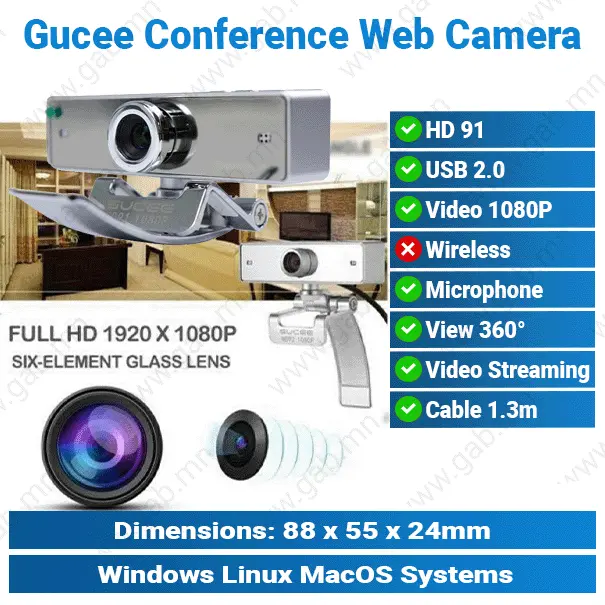 [#22'0005] Gucee HD91 1080p Conference Web Camera