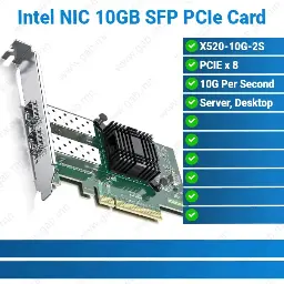 [#36'0018] Intel NIC 10GB Dual SFP+ 2-Port Network PCIe Card
