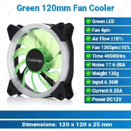 [#50'0004] Green 120mm Fan Cooler