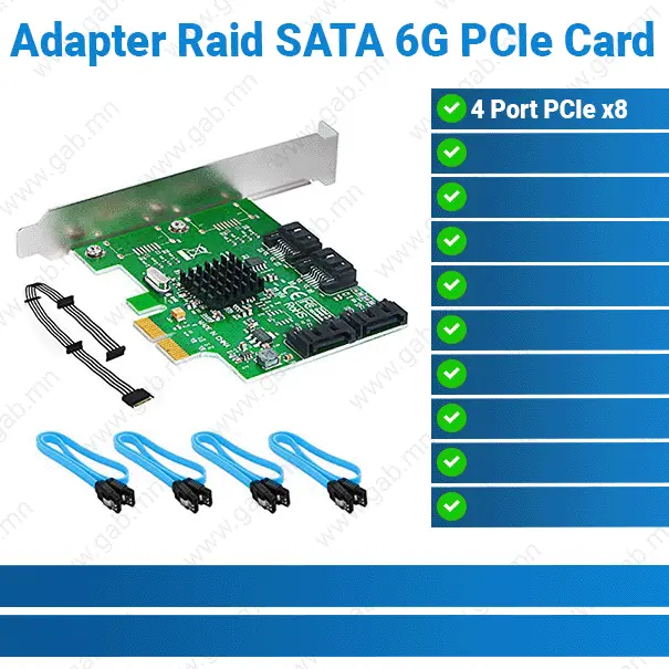 [#50'0029] Adapter Raid Marvell SATA 6G 4-port PCIe Card