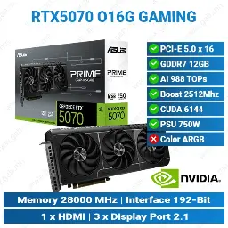 [#13'0016] RTX5070 12G PRIME | ASUS Graphics Card