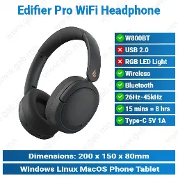 [#21'0007] Edifier W800BT Pro Wireless Over-Ear Headset MSH